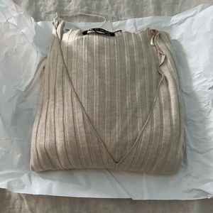 Zara NWT large loungwear or sexy front slit longsleeve dress